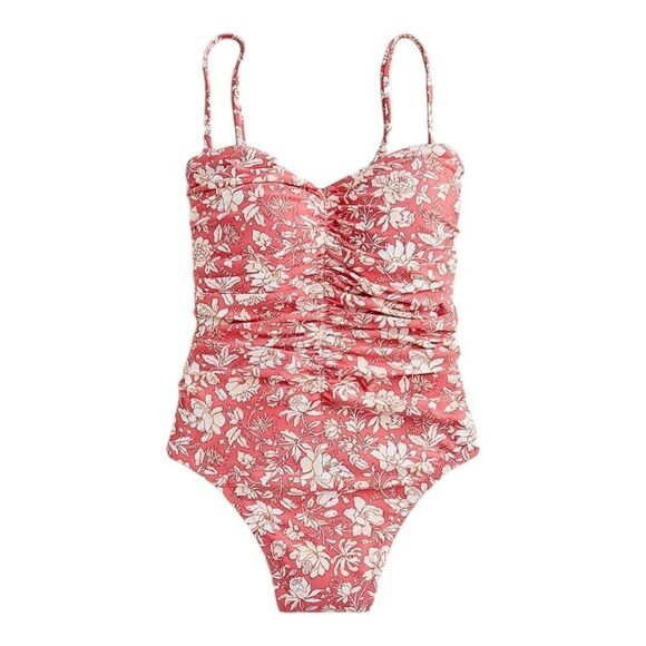 J. Crew Other - J Crew Swimsuit Size 24‎ Ruched sweetheart one-piece in tossed floral